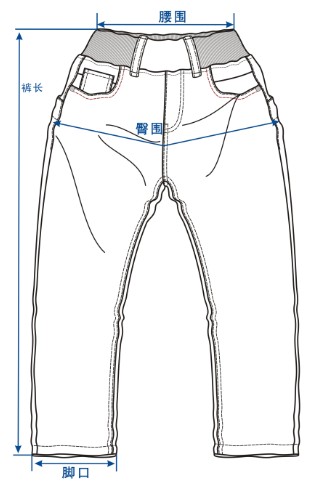 裤子尺码测量示意图
