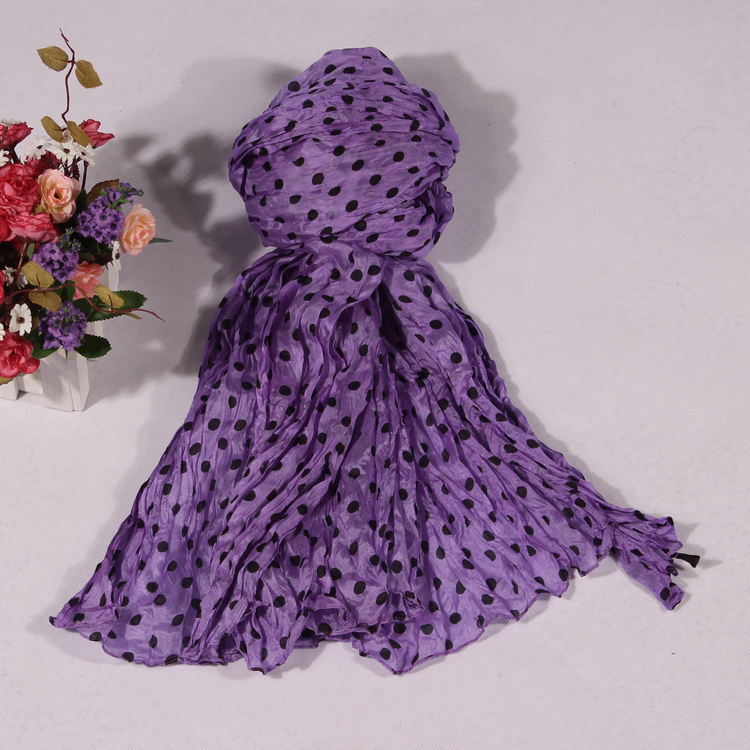 紫色仿真丝围巾